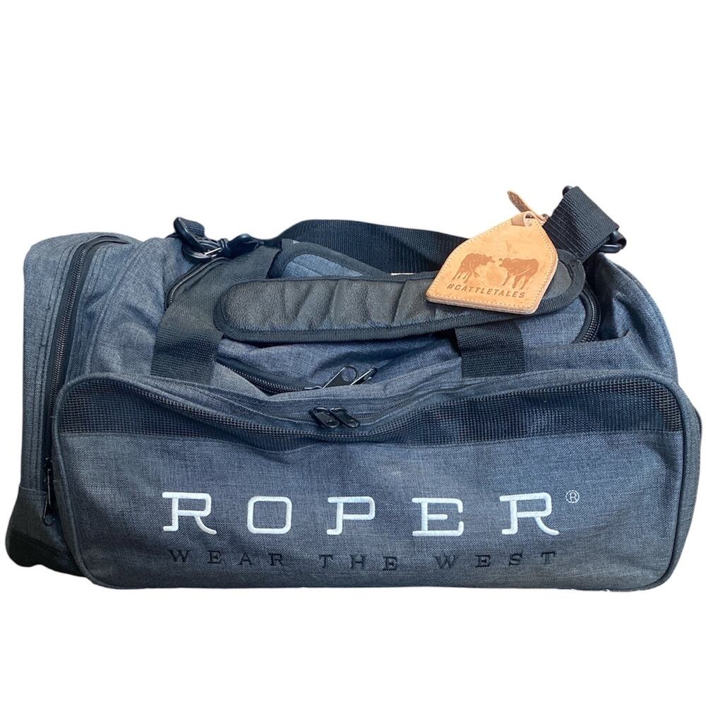 Roper Wear The West Duffle Bag Grey Black Western Travel Gym Gear Bag